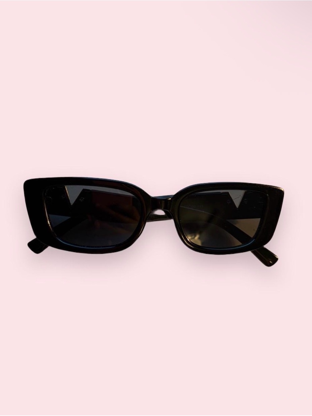 Classic Black and Gold Rectangular Sunglasses - Women